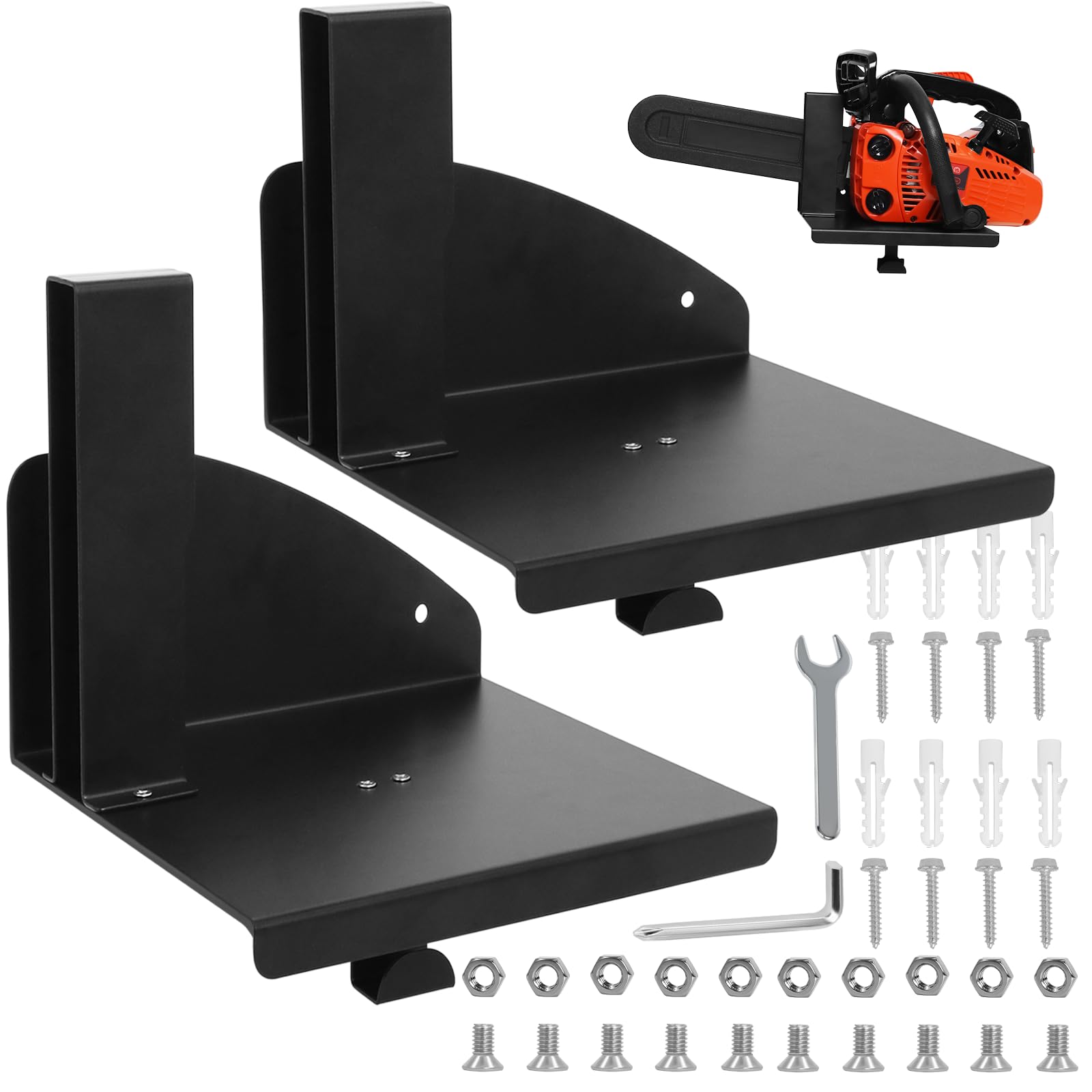 Photo 1 of Zejoot Universal Chainsaw Holder Wall Mount, Heavy Duty Chainsaw Rack Mount Garage Storage Holder Kit, Holds Up to 150Lbs, for Stihl MS250 MS251 MS170 MS171 MS172