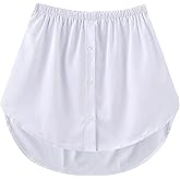 tagunop Women's Shirt Extender Removable Layering Skirts Half Length Undershirt Skirt with Buttons