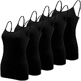BQTQ 5 Pcs Women's Camisole Tank Top Undershirt Spaghetti Strap Basic Camisoles