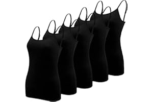 BQTQ 5 Pcs Women's Camisole Tank Top Undershirt Spaghetti Strap Basic Camisoles