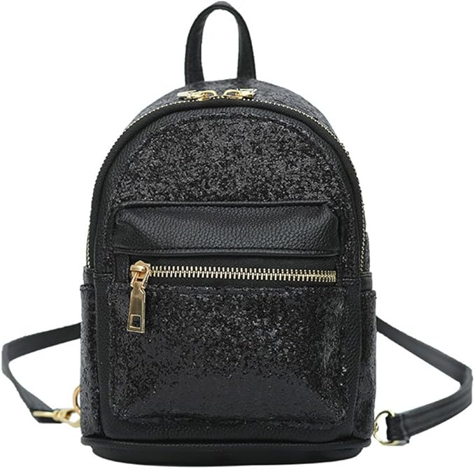Girls Cute Sequin Mini Backpack Leather Purse Women
