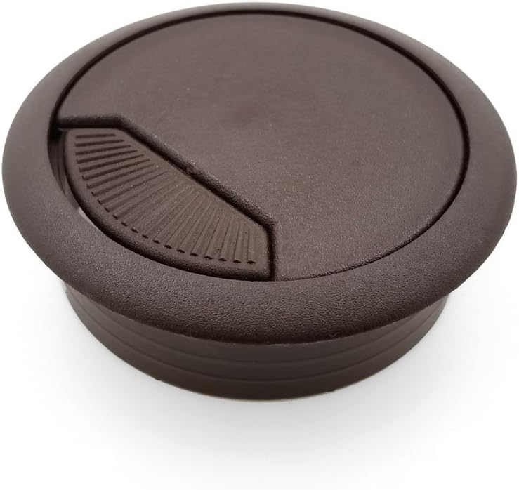 Modket M4327-70-BN PC Computer Cord Cable Wires Organizer Hole Cover 2-3/4" Brown Plastic Desk Grommet — 1 Pack