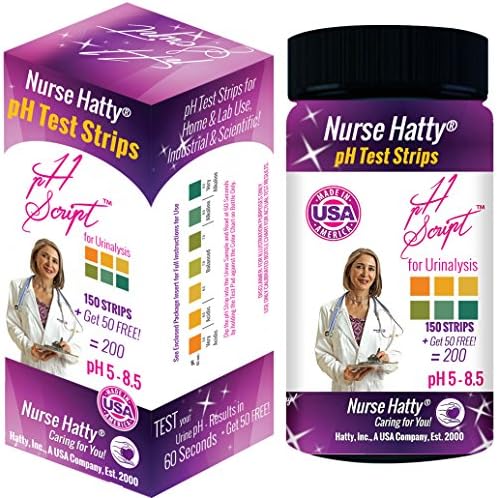 Nurse Hatty pH Strips 200ct. pH Test Strips for Home, Lab, Scientific or Industrial Use to Test Urine.