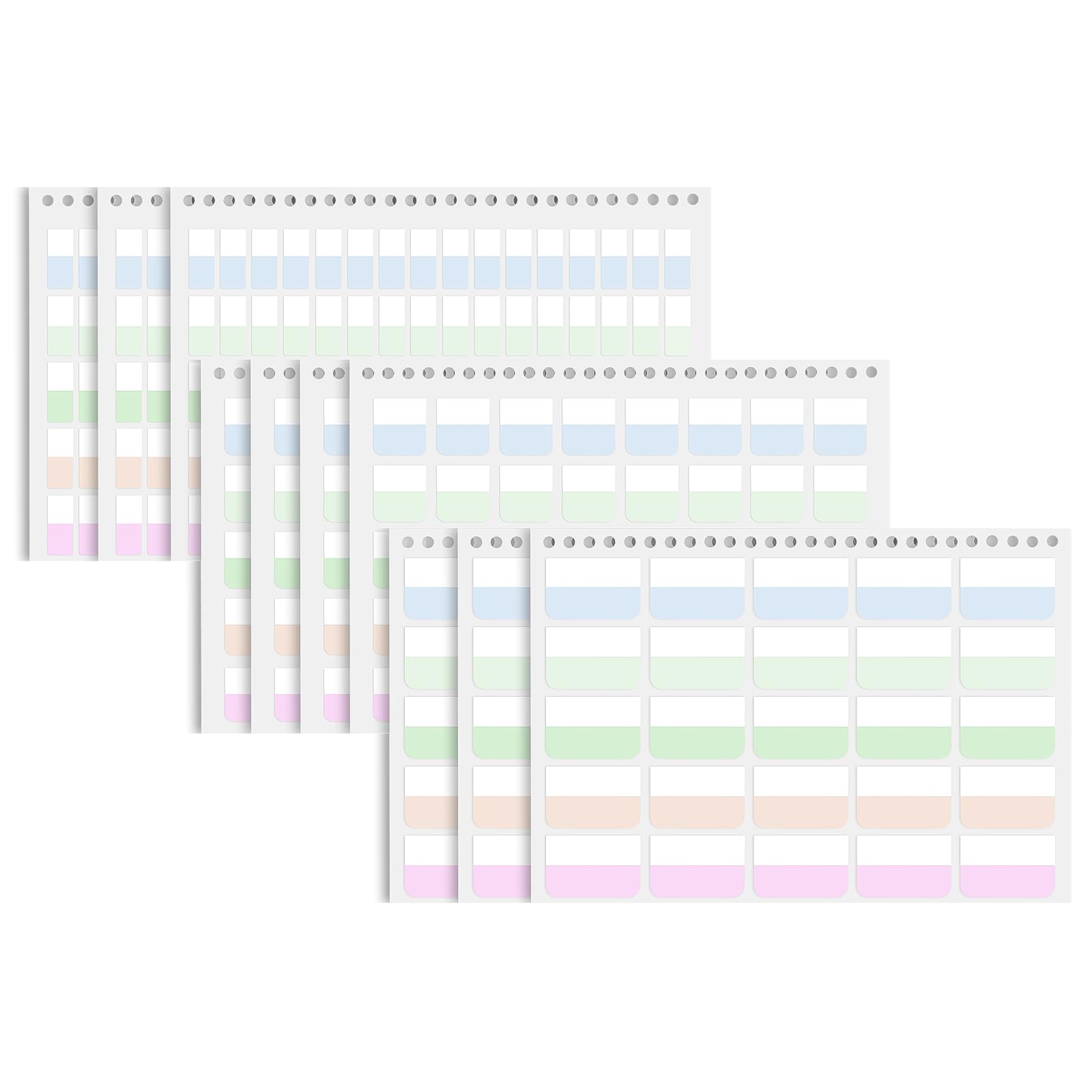 NOGAMOGA 475 PCS Sticky Tabs, 10 Sheets, 3 Sizes Divider Tabs Stickers, Writable Index Tabs, Repositionable Tape Flags for Books, Binders and File Folders