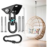 Hammock Hanging kit,360°Rotating 1200 lb Capacity Heavy Duty,Hanger & Swing Hook Snap for Concrete Wood,Hammock,Veranda Seat,Chair,Swing Sets,Yoga and Gym(Without Chain )