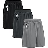 HQUEC Men's Athletic Shorts with Zipper Pockets Lightweight Quick Dry Basketball Workout Shorts for Running Casual
