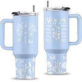 Uibunoo Religious Gifts for Women, 40 Oz You Are Tumbler with Handle & Straw, Thanksgiving Christmas Birthday Gift for Women, Christian Religious Inspirational Faith Jesus Bible Gift, 1 PCS