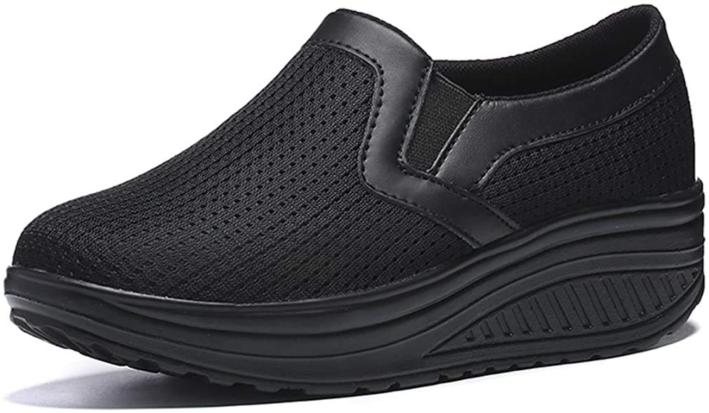 ladies slip on wedge trainers