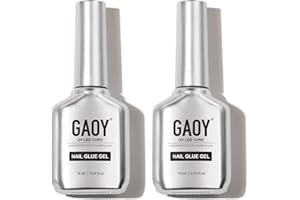 GAOY 2 unidades de pegamento de uñas de gel de 0.5 fl oz, gel de pegamento para puntas de uñas acrílicas, pegamento de uñas 2