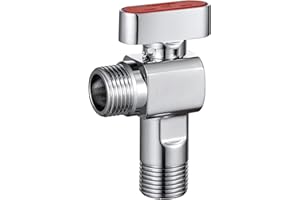 SUBMARINE Angle Stop Valve, Brass Material, 1/2'' Inlet and Outlet Caliber, 1/4 Turn Shut Off Valve, with 3/8'' Adapter,Suita