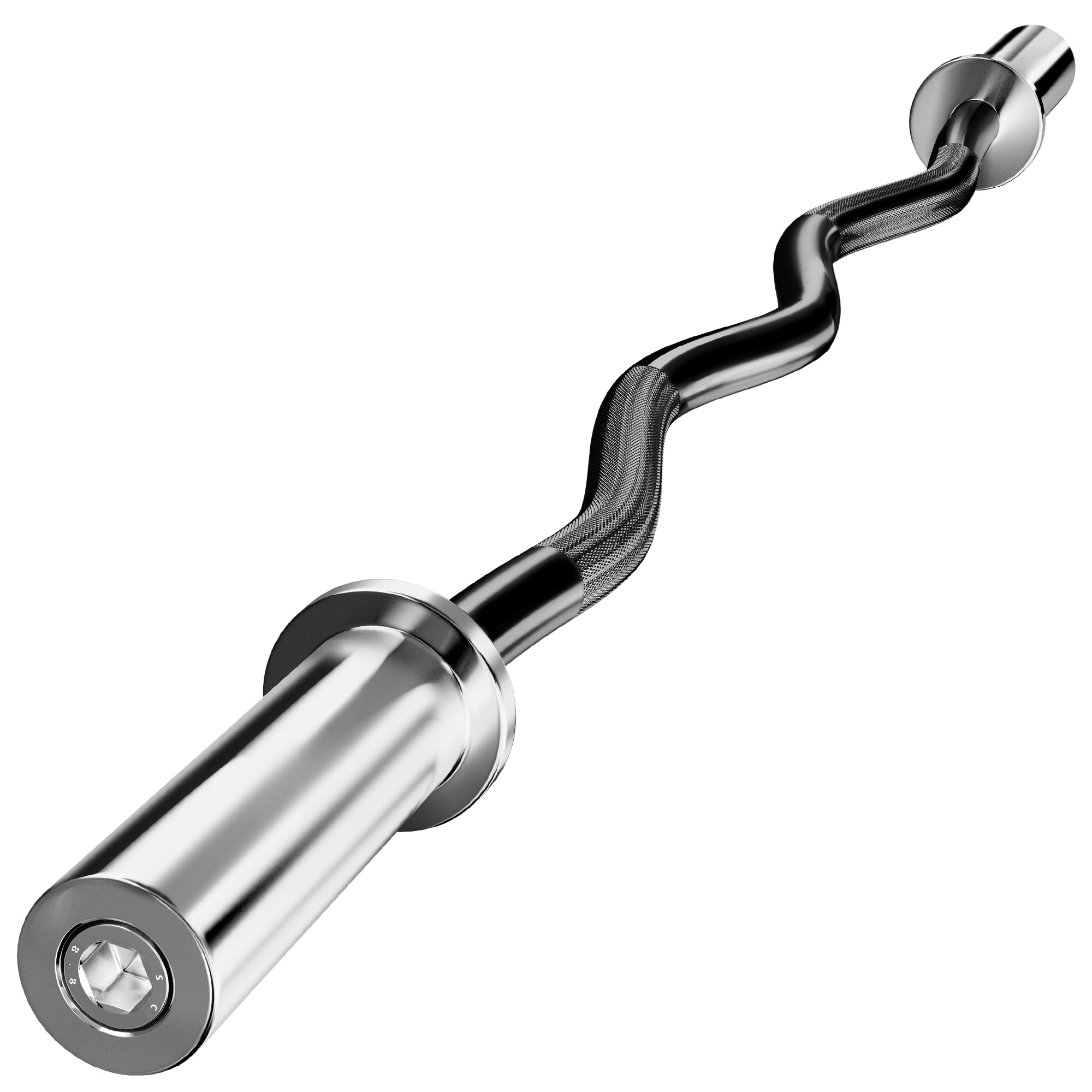 EZ Bar Curl Barbell 4ft-22LB 330LBS Capacity Olympic Bearing Barbell (330LB-Black) Image