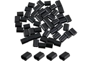 Antrader Aluminum Crimping Loop Sleeve,1/8" Cable Crimps Wire Ferrules for Crimping Wire Rope Cable,50Pcs,Black (M3)