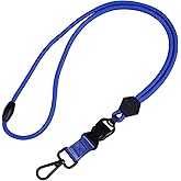 Wisdompro 23 inch Heavy Duty Round Cord Lanyard with Safety Breakaway Buckle for ID Card Badge Holder and Keys
