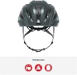 ABUS Macator Road Bike Helmet Unisex Adjustable Visor Braided Hair Friendly view 2