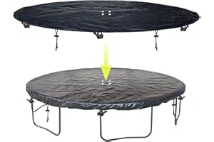 SIHAIAN 15 FT Trampoline Cover 8-16 Ft Trampoline Winter Cover, Easy to Install Trampoline Protective Cover, Waterproof Trampoline Covers, Anti-UV, Snow, Dust-Proof Trampoline Weather Cover Black