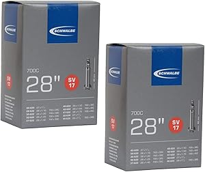 Schwalbe SV17 Inner Tubes - 700 x 28-45c / 28 27", Presta 40mm Valve (2 Pack)