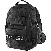 TYR Tactical Backpack 25L - Durable Gym &amp; Travel Backpack with MOLLE Webbing, Laptop Sleeve, and Multiple Compartments, Black