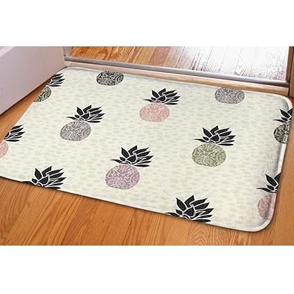 Pineapple Flannel Door Mat Bathroom Carpet Rug Non Slip Door Floor Mat Rugs Jolash Pl