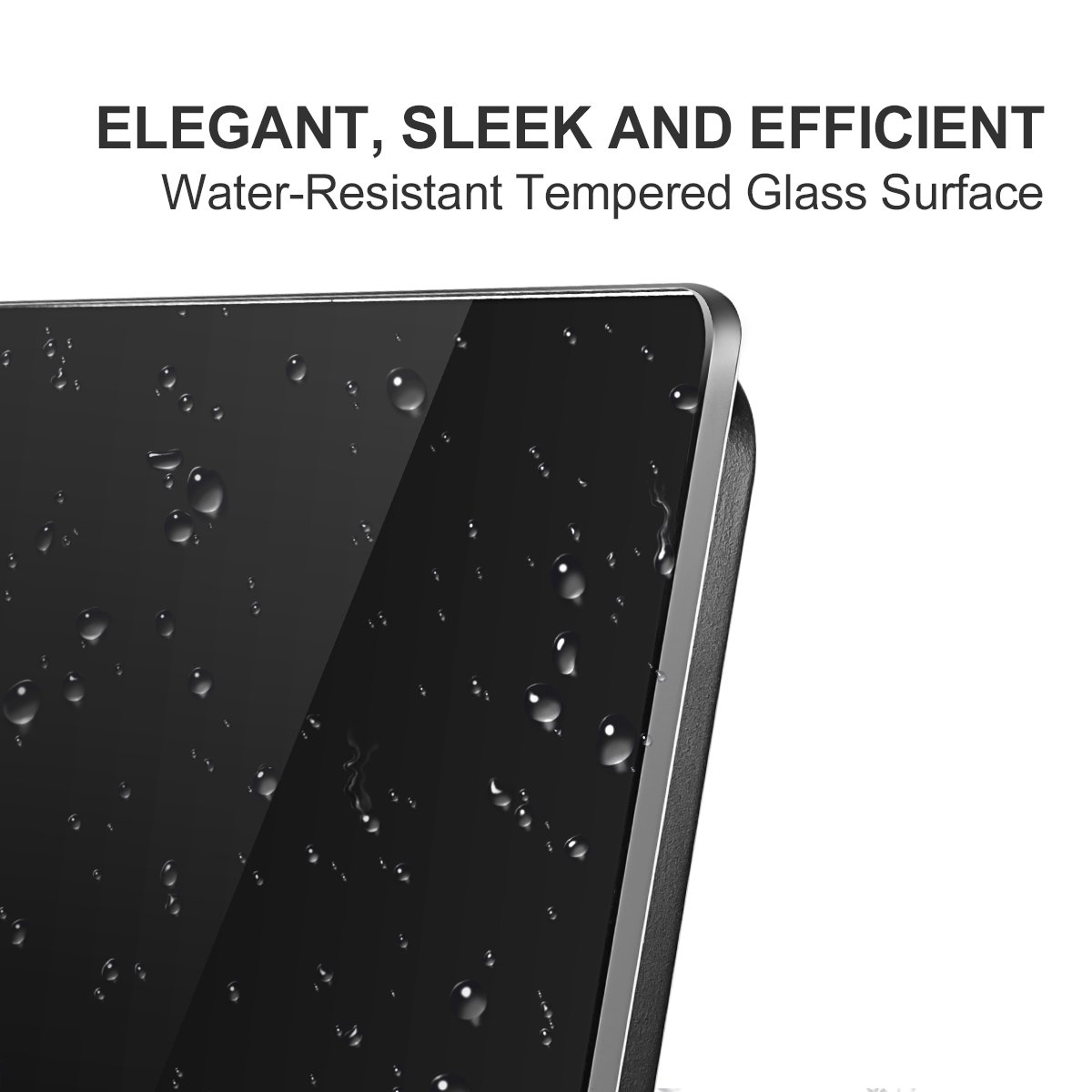 Vellepro Digital Kitchen Scale with 4 Units,Large LCD Display, Auto Off,Tare Function,Multifunction Food Scale with Water-Resistant Tempered Glass Surface,Touch Sensitive Button(Batteries Included)