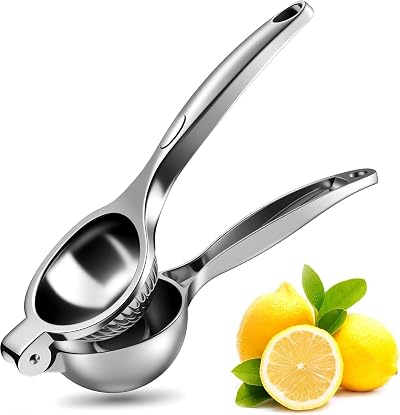 WONSEFOO Manual Lemon Squeezer Heavy Duty Metal Citrus Press Juicer