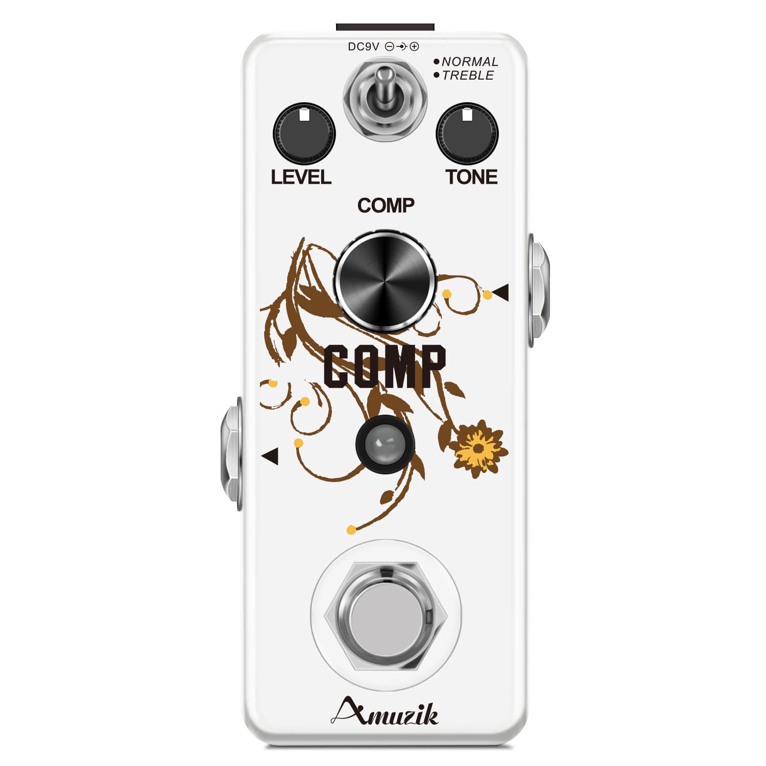 Amuzik Guitar Compressor Pedal - Ultimate Comp Guitar Effects with True Bypass