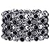 Angel Jewelry Women's Crystal Skull Stretch Cuff Bracelet