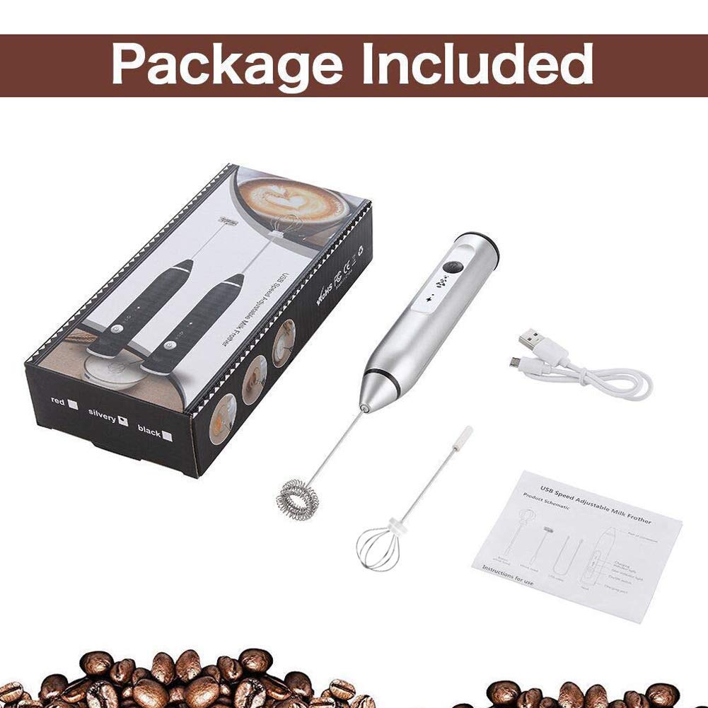 Zoocura【USB 3 SPEEDS MILK FROTHER】Rechargeable Electric Milk Frother