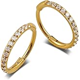 FINE4U 1 Pair ASTM F136 Titanium Hoop Earrings for Women, Trendy Dainty Earrings Gift