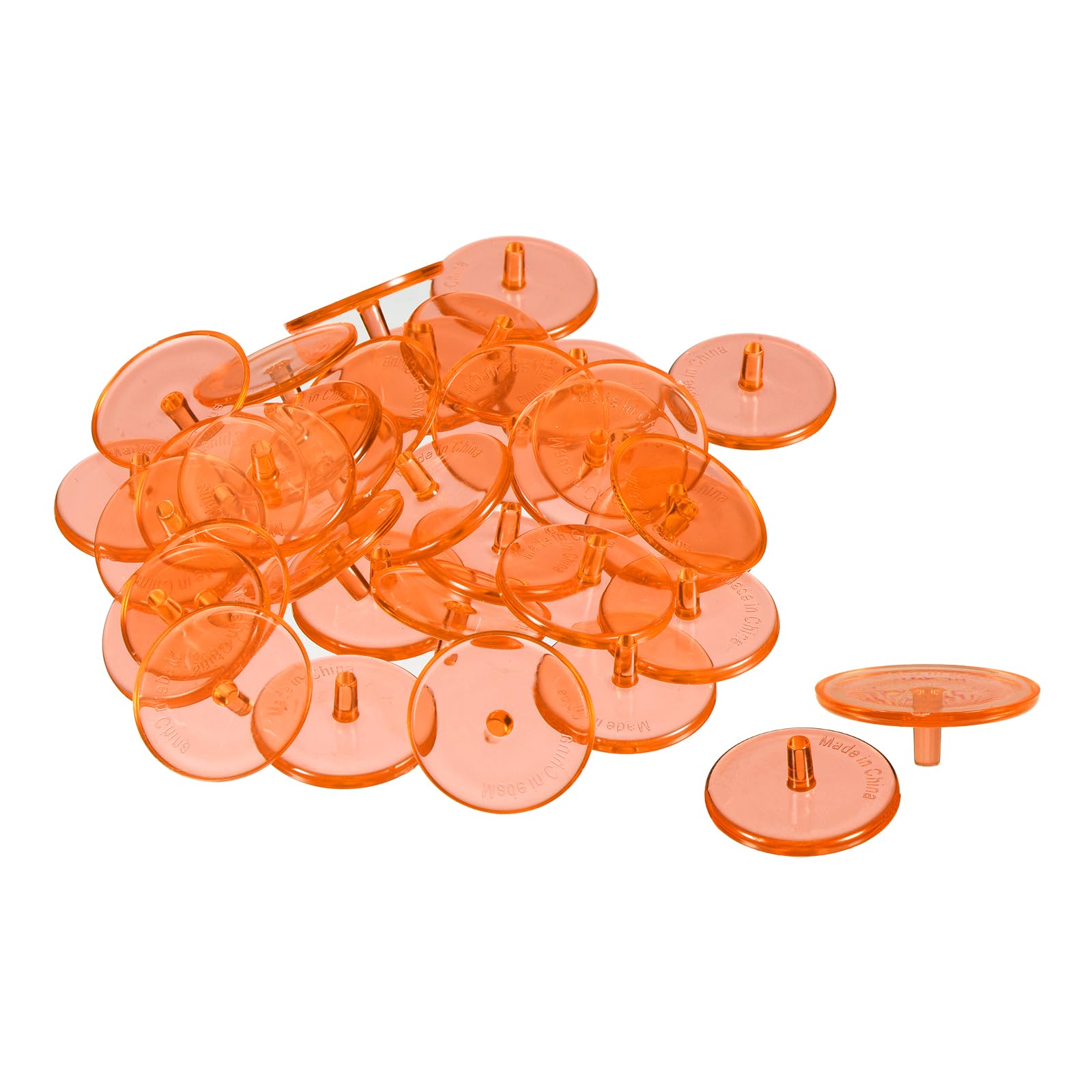 PATIKIL Golf Ball Marker, 50 Pack 24mm Round Transparent Flat Position Mark Places Marking Tool Golf Sport Accessory, Orange