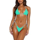 Bikini Sets for Women 2025 Women's Triangle Bikini Halter String Bikini Set Two Piece Swimsuit Bathing Suits