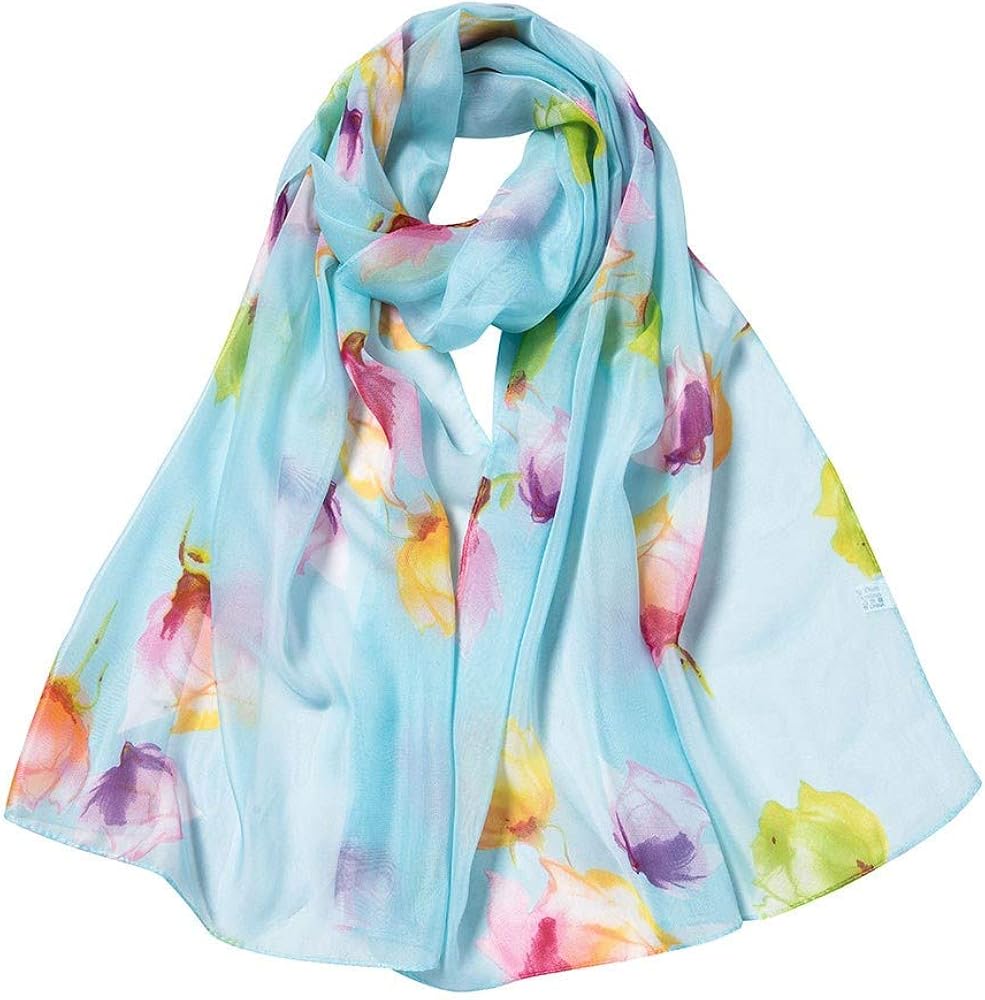 Sinwasd Fashion Damen Schal mit Rosen-Druck, lang, weich ...