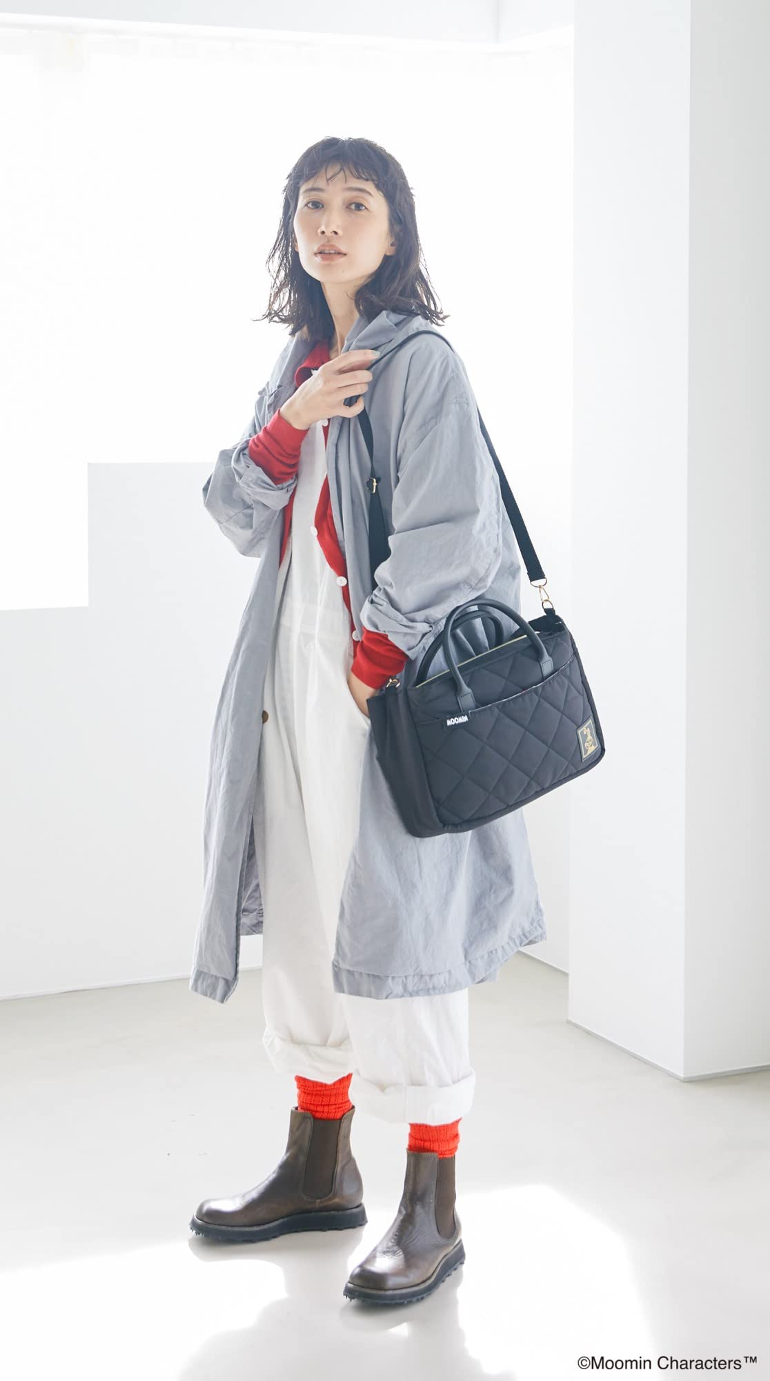 【ムーミン ムック本 付録】超軽量 2WAYキルティングショルダーバッグ