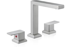 HEYMYTAP High Flow Roman Bathtub Faucet Set 2 Handle, Brushed Nickel Tub Faucet Solid Brass Bathtub Faucets Deck Mount Tub Faucet with 23.6 Inch Hose Non Drip