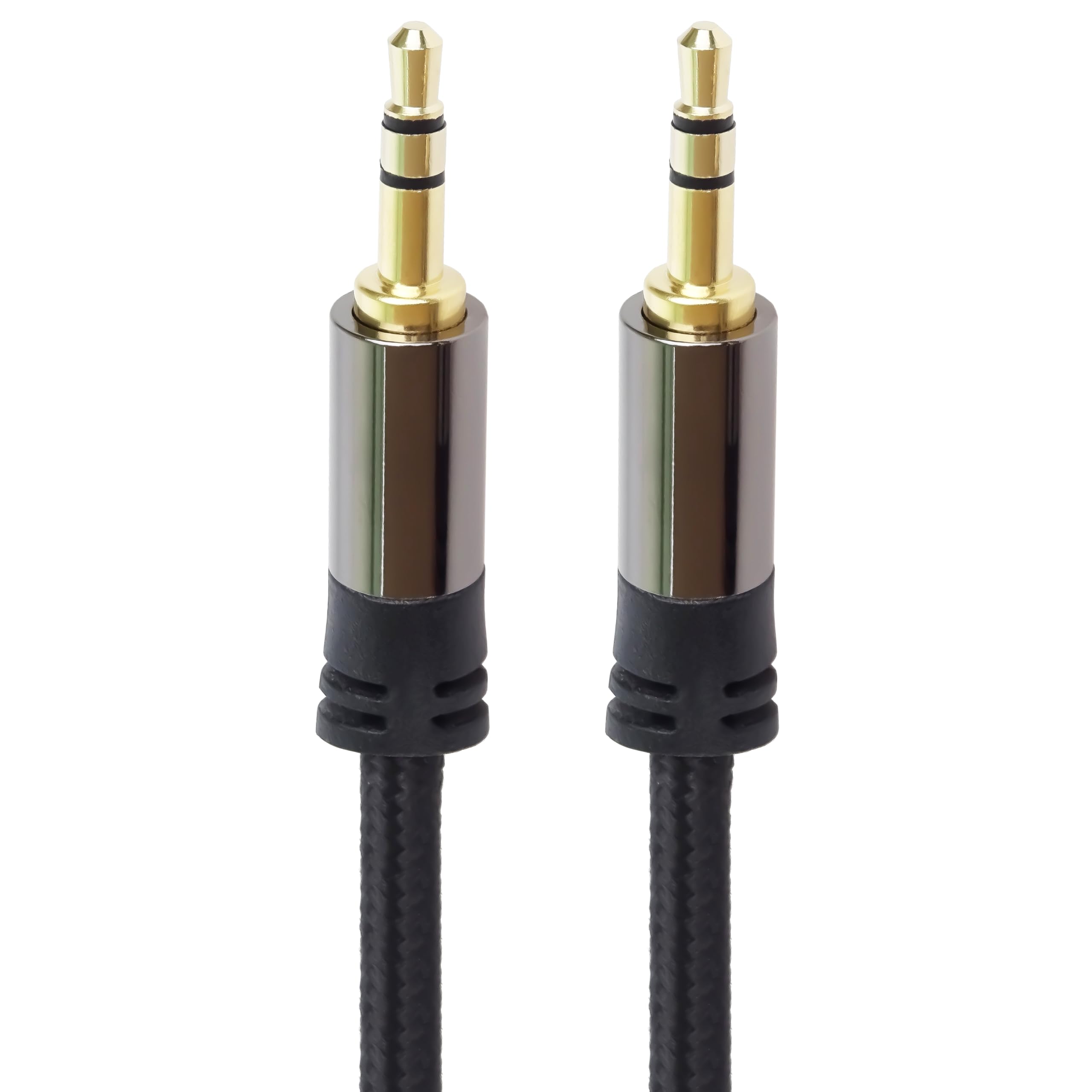 PremiumCord HQ 3.5mm Stereo Jack Cable 3.5mm Jack Male to Male Auxiliary Headphone Audio Connection Cable Shielded Metal Connector Braided M/M 1.5m