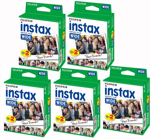 Fujifilm Instax - Lot de 5 boîtes de 20 pellicules (100 Photos Format Large) pour Fuji Instax 210
