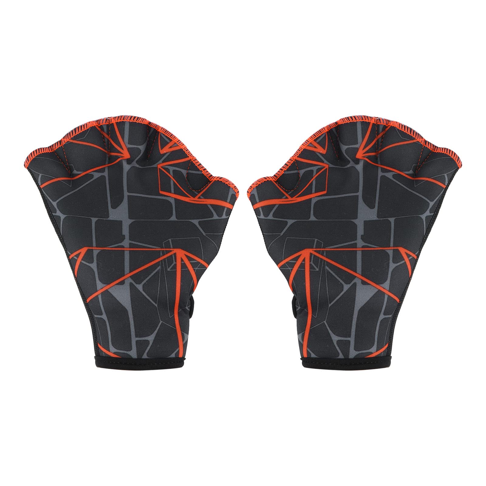 PATIKIL Webbed Swim Gloves, Swimming Aquatic Gloves Printing Water Resistance Training Accessories for Swimming and Diving, M, Dark Gray