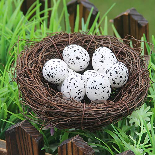 lwingflyer Artificial Bird Eggs Craft for Home Decor Garden Ornaments Speckled Fake Foam Bird Eggs for Wedding Party Decorative Photography Prop (10)