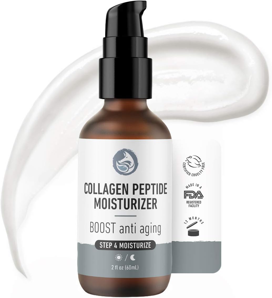 Foxbrim Peptide Complex Moisturizer - Anti-Aging & Wrinkle Peptide Cream - With Hyaluronic Acid, Aloe, Jojoba Oil, Shea Butter - Natural & Organic - 50ml