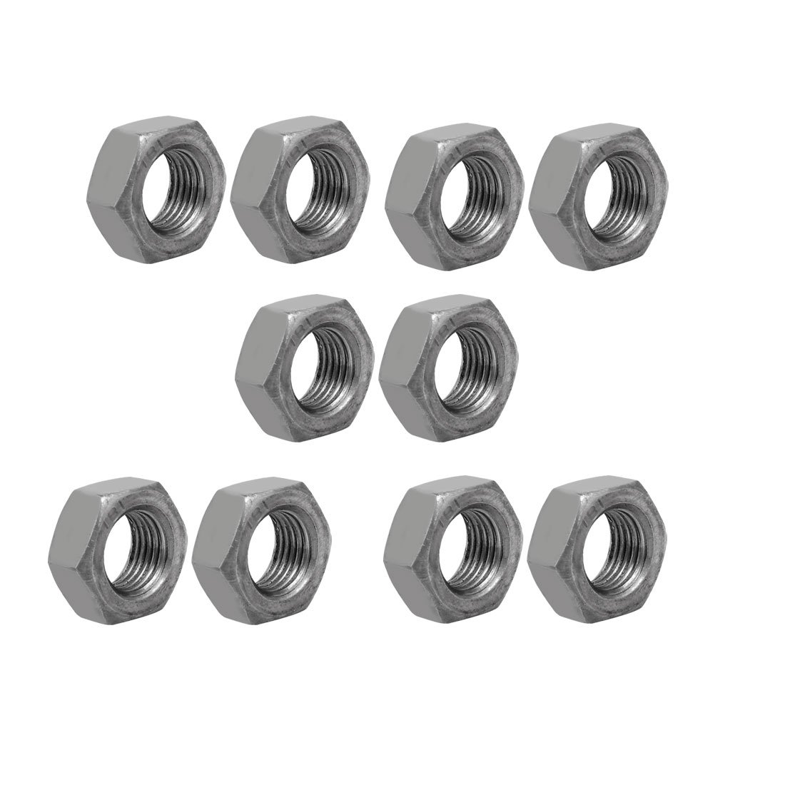 sourcingmap 10pcs M14 x 1.5mm Pitch Metric Fine Thread Carbon Steel Left Hand Hex Nuts
