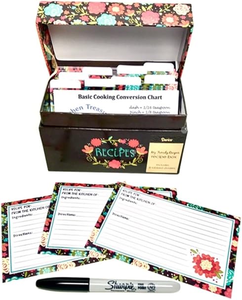 Ahlora - Caja de recetas con 91 piezas, juego de tarjetas: Amazon.es: Hogar