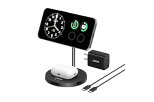 Anker MagSafe Compatible MagGo Charger Stand, iPhone 16 Wireless Charger, 2-in-1 Charging Station, Qi2 Certified 15W Max Char
