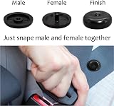 jeufun 4 Pairs Seat Belt Stop Button Anti-Slip ABS Black view 4