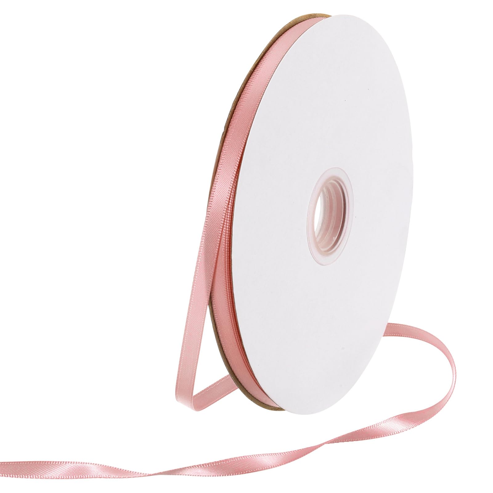 Rebower 6mm Satin Ribbon 64m Thick Double Face Grosgrain Silk Ribbon, [for Gift Wrapping, Hair Bows, Wedding, Cake, Flower] - 70 Yard/210ft/ Rose Pink