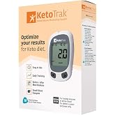 KetoTrak Blood Ketone Testing Kit, Ketone Meter with 10 Strips | 10 ketone strips, lancing device, 10 lancets, 10-second results, 450-test memory, carrying case