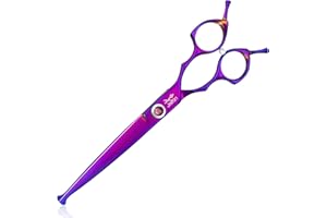 JASON Dog Scissors for Grooming - 7.5" Straight Scissors for Dog Grooming with Round Tips, Japanese 440C Stainless Steel Straight Shears with Diamond Adjustable Screw