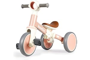 BAUTIA Tricycle for Toddlers 1-3, 4 in 1 Baby Balance Bike 1 2 Year Old Boy Girl Gift, Kids Bicycle Toy with Removable Pedals