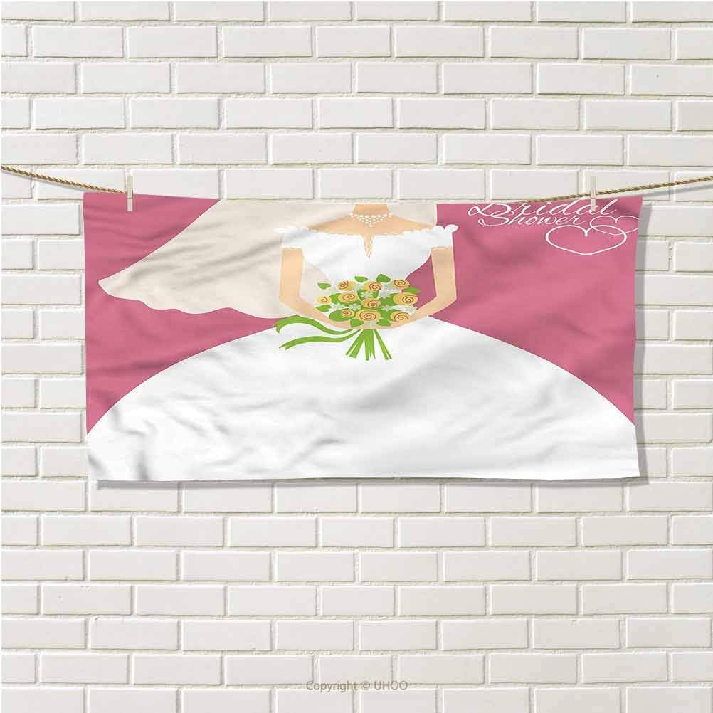 Alisoso Bridal Shower Bath Towel wrap Microfiber Bride in White Dress Dish Drying Towels Absorbent Tea Towels Custom Pattern W14x L14 Inch
