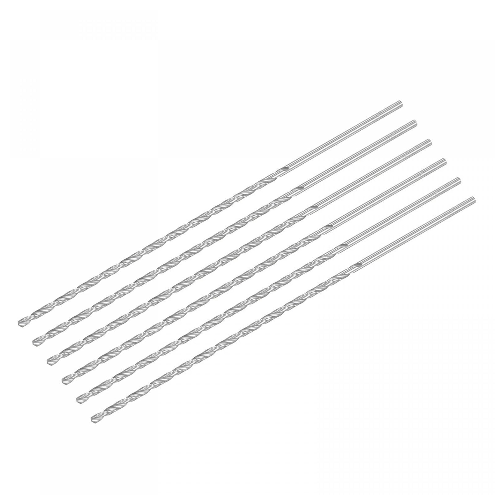 TA-VIGOR 6Pcs 3.2mm Extra Long Twist Drill Bits, 160mm Length High-Speed Steel HSS Straight Shank Spiral Drill Bits for Wood Metal Aluminum Plastic — image 1