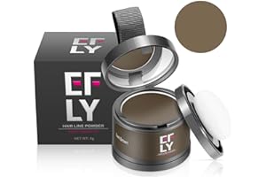 EFLY Instantly Hairline powder, Root touch up hair color for gray coverage, hair powder for women men bald spot loss and thin concealing（Dark Brown)