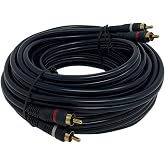 iMBAPrice RCA Stereo Audio Cable, 25ft, Dual RCA Male to Dual RCA Male | Gold-Plated Connectors, Home Theater, Subwoofer, Amplifier, Active Speakers